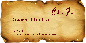 Csomor Florina névjegykártya